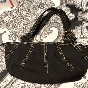 VTG Tommy Hilfiger black and gold purse